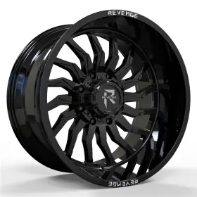 Rv204-201051271397-19b Revenge Rv-204 Wheels 20x10 -19 5x139.7 87.1 Black Rims Set Of 4