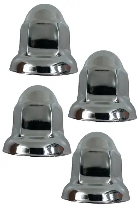 W-33m Roadpro 693031610944 4 Lot 33mm Chrome Flanged Lug Nut Cover Semi Truck Wheel Cap Bulk