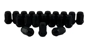 Rocket Racing Wheels 090127228463 C1704b-set 1/2 Bulge Acorn Lug Nuts Black - 3/4 Hex Set