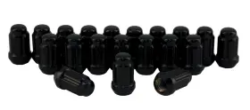 Rocket Racing Wheels 090127502006 C7004b-set 1/2 Spline Drive Lug Nuts Black Set Of 20