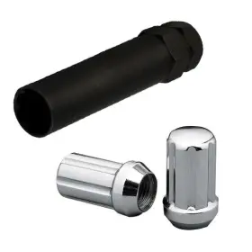 9102728 Rocket Racing Wheels Chrome Spline Drive Lugs And Socket 1/2 Inch -20