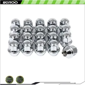 Scitoo118181001 Scitoo 20 Pcs Closed End Bulge Acorn 12x1.5 Lug Nuts 3/4 Inch Hex For Ford Ranger 2019-2020
