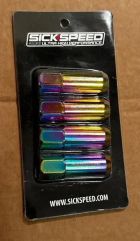 Spk-60mm-1 Sickspeed 4 Pc Gold 60mm Lug Nuts For 1/2 Inch X 20 Thread Custom Hot Rat Rod