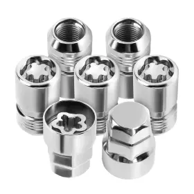 Sk-ln003-14x1.5 Skcoauto M14 1.5 Locking Lug Nuts 5 Locks 2 Keys Fit Silverado Tahoe Suburban Escalade Xl