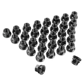 Sk-n040-14x2.0 Skcoauto 32pcs M14x2.0 Flat Seat Black Lug Nuts For 99-02 F250 F350 13/16 Inch Hex 611-196