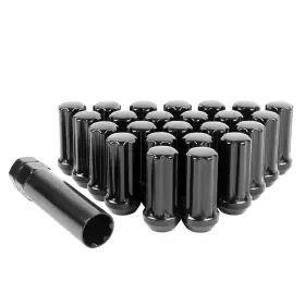 Sk-s015-24 Skcoauto Set Of 24 M14x1.5 Lug Nuts Black Xl Spline Wheel For 14x1.5