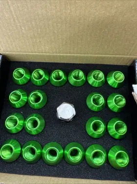 Sdd-lnztl9021125gn Speed Daddy 20pcs M12x1.25 Aluminum Lug Nuts Open End Green Key Adapter Jdm Racing