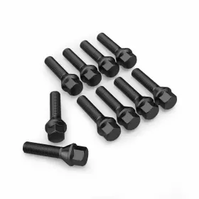 14x1.25-43mm-cs-b Stancemagic 10pcs M14x1.25 Extended Lug Bolts 42mm Shank Length Cone Taper Seat Black