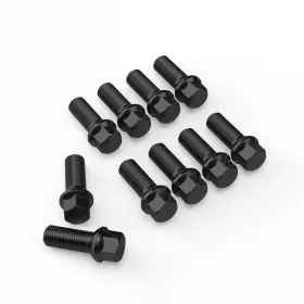 14x1.5-33mm-bs-b Stancemagic 10pcs Extended M14x1.5 Lug Bolts Black 32mm 33mm Shank Ball Seat R13 For Audi Vw