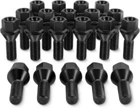 7b1211pa Sucoso 20pcs 12x1.5 Oem Black Lug Bolts For Bmw E36 E46 E90 3 And E39 E60 5 Series - Nib