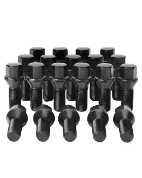 7b1417p Sucoso 14x1.25 Lug Bolts 20pc Black M14 Bmw 2-7 Series X1-x6 M I3 I8 Conical Seat