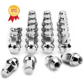 M14x2.0 Sucoso Lno05c Oem Lug Nuts Fit 2000-2014 Ford F150 24pcs One Piece Silver