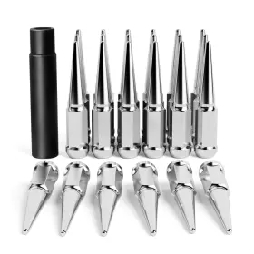 Slnc141524-b Sucoso 14x1.5 Chrome Spiked Lug Nuts 6x5.5 For Chevy Silverado Gmc Dodge Ram F150