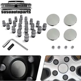 Ln049 Susu 20pcs Lug Nuts Wheel Center Hub Cap Valve Stem Kit For Tesla Model 3 S X Y