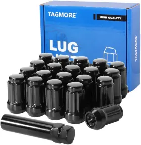 M12x1.25 Tagmore T-29097 20pcs Spline Lug Nuts - Compatible With 1993-2015 Black