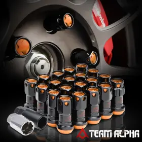 Tma-ro516109ltznl Team-alpha 16 4 Key Lock 12mmx1.5 Floating Black/orange Aluminum Tuner Wheel Rim Lug Nut