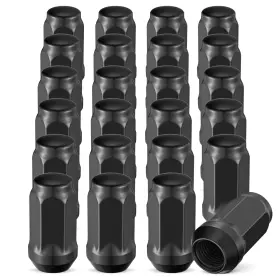 M14x1.5 Tembor 749691385224 24 Black Lug Nuts 1.78 Inch Bulge Acorn For Chevy Gmc Silverado Sierra 1500
