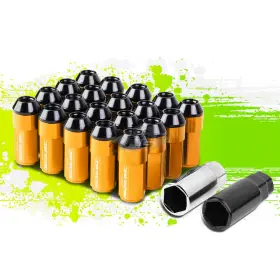 Tsk-lnztl9027125or Top Street King Jdm Aluminum Orange M12x1.25 23mm Od 29mm Lug Nuts With 24mm Cap 20pcs/set Adapter