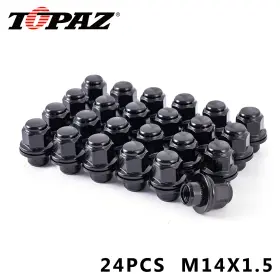 Topaz 942097798740 24pcs 13/16 Inch Hex Black 12x1.5 Mag Lug Nut For Toyota Lexus 4runner Fj Tacoma
