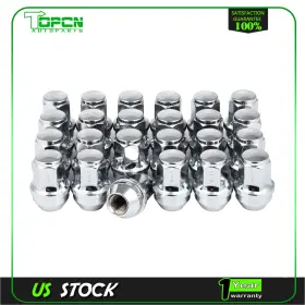 Top1181820001 Topcn 24 14x1.5 13/16 Inch Hex Chrome Bulge Acorn Lug Nuts For Ford F150 Lincoln Navigator