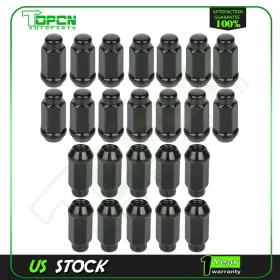 Top1312800001 Topcn 24 Pcs Black 14x2 Conical 60 Degree Lug Nuts Fits Ford F-150 Heritage Expedition