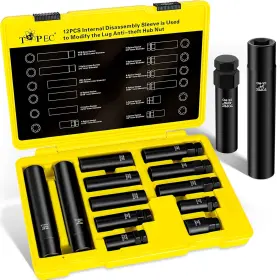 8098 Topec 12pcs Spline Lug Nut Socket Set Master Key Of 5 12-piece