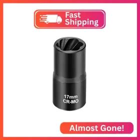 T8077 Topec 17mm Lug Nut Remover Wheel Lock Removal Kit For Stripped Bolt And Rounded N