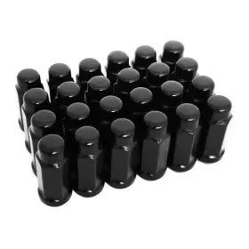 C1711blx34-24 Topline Accessories Qty 24 14x2.0 Cathodic Black 3/4 Inch Hex Style Long Conical Lug Nuts 14mmx2.0
