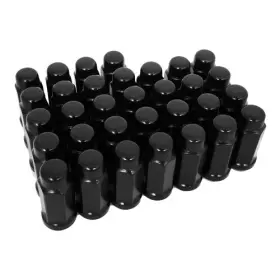 C1711blx34-32 Topline Accessories Qty 32 14x2.0 Cathodic Black 3/4 Inch Hex Style Long Conical Lug Nuts 14mmx2.0
