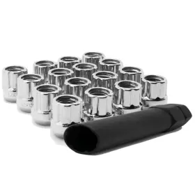 C7006-0-16 Topline Accessories Qty 16 12x1.25 Open Ended Spline Tuner Style Conical Lug Nuts 12mmx1.25