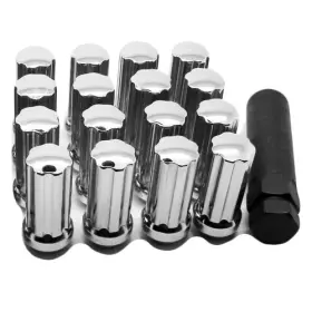 C7006-16 Topline Accessories Qty 16 12x1.25 Chrome Spline Tuner Style Conical Lug Nuts 12mmx1.25