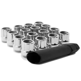 C7007-0-16 Topline Accessories Qty 16 12x1.5 Open Ended Spline Tuner Style Conical Lug Nuts 12mmx1.5