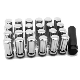 C7104-24 Topline Accessories Qty 24 1/2 Inch Chrome Duplex Spline Style Conical Lug Nuts
