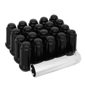 C7104b-20 Topline Accessories Qty 20 1/2 Inch Cathodic Black Duplex Spline Style Conical Lug Nuts