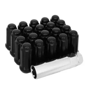 C7109b-20 Topline Accessories Qty 20 14x1.5 Cathodic Black Duplex Spline Style Conical Lug Nuts 14mmx1.5
