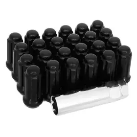 C7110b-24 Topline Accessories Qty 24 9/16 Inch Cathodic Black Duplex Spline Style Conical Lug Nuts