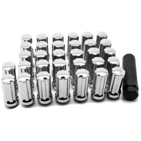 C7111-32 Topline Accessories Qty 32 14x2.0 Chrome Duplex Spline Style Conical Lug Nuts 14mmx2.0