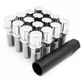 C7212-16 Topline Accessories Qty 16 14x1.25 Chrome Spline Tuner Style Conical Lug Bolts 14mmx1.25