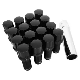 C7212b-16 Topline Accessories Qty 16 14x1.25 Cathodic Black Spline Tuner Style Conical Lug Bolts 14mmx1.25