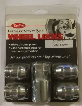 C40705c Topline Premium Socket Type Wheel Locks 12mm X 1.5 Thread Size -