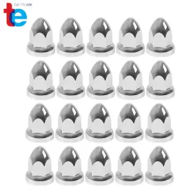 Tr46894 Turitrade 20pcs Chrome Semi Truck Lug Nut Covers 33 Mm Push-on Style 2 3/8 Inch