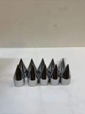 10007b United Pacific 10 Chrome Plastic 33mm Spike Nut Covers Thread-on 4-1/8 Inch High # 10007