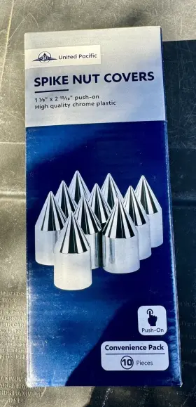10768 United Pacific Wheel Lug Nut Cover Set 1 1/8 Inch X 2 13/16 Chrome