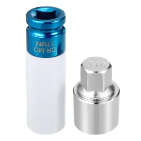 A23091100ux0893 Uxcell 1 Set 316 Wheel Lock Lug Nut 1.61 Inch X1.14 Silver Tone White Blue