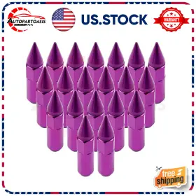 Ys550al-purple-hwc Vehito M12x1.5 Spiked Nuts For Rims Aluminum Extended Tuner Lug 20pcs 60mm Purple