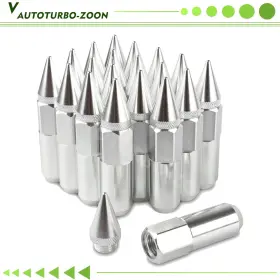 Ys550al-silver Vehito 20 Pc Aluminum Silver Spike Wheel Lug Nuts Bolts Spiked M12x1.5 For Honda Toyota