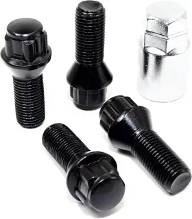41820 Veritek Performance Set Of 4 14x1.5mm Black Wheel Bolt Locks For