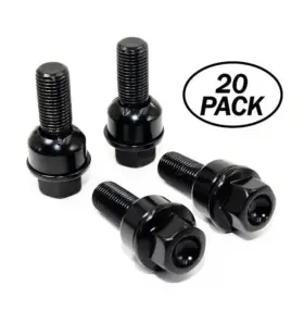 Vpe-14151809r14bk Veritek Performance Set Of 20 14x1.5mm Black 29mm Thread R14 For Porsche Factory Wheels