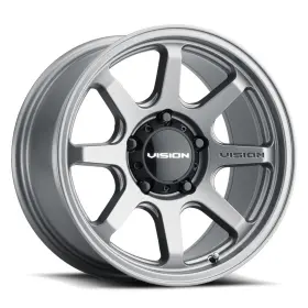 351-7873sg10 Vision 4 New 17x8.5 Flow Satin Grey 5x127 5x5 Et10 Wheel Rim