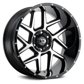 360-22285gbmf-51 Vision 360 Sliver Wheels 22x12 -51 5x139.7 108 Black Rims Set Of 4
